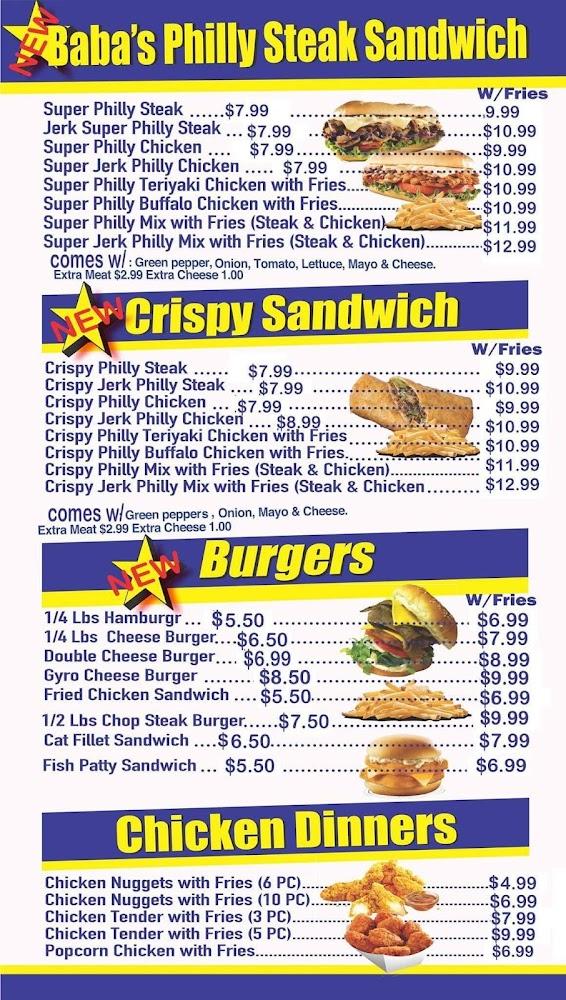 Baba's Famous Steak & Lemonade Menu image 4